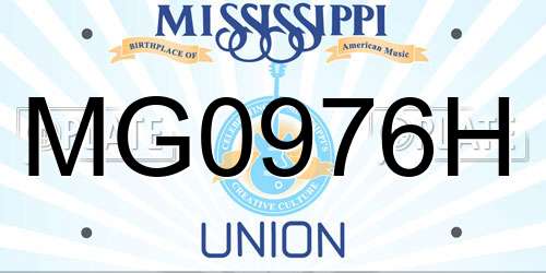 MG0976H Mississippi License Plate