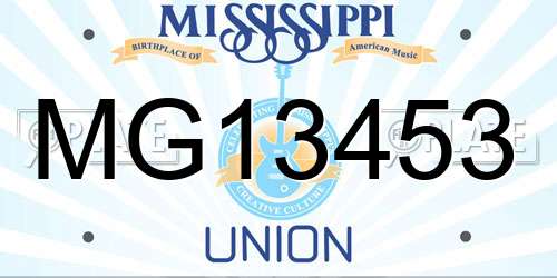 MG13453 Mississippi License Plate