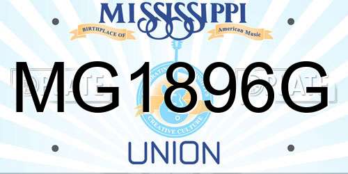 MG1896G Mississippi License Plate