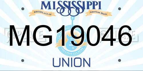 MG19046 Mississippi License Plate