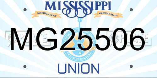 MG25506 Mississippi License Plate