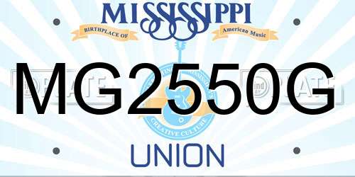 MG2550G Mississippi License Plate
