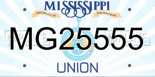 MG25555 Mississippi License Plate