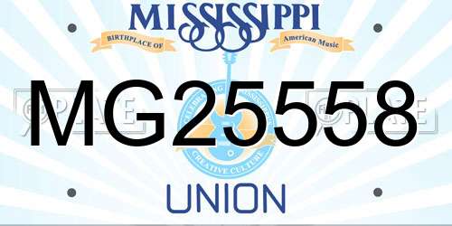 MG25558 Mississippi License Plate