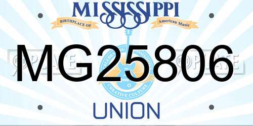 MG25806 Mississippi License Plate