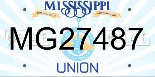 MG27487 Mississippi License Plate