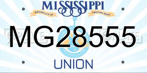 MG28555 Mississippi License Plate