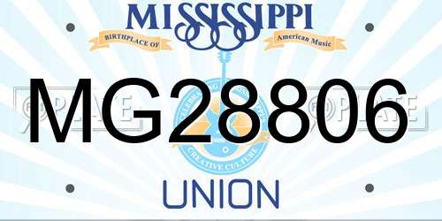 MG28806 Mississippi License Plate