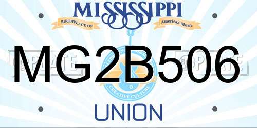 MG2B506 Mississippi License Plate