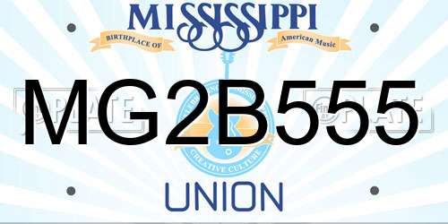 MG2B555 Mississippi License Plate