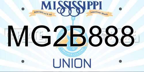 MG2B888 Mississippi License Plate