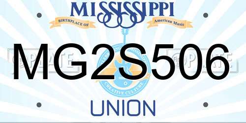 MG2S506 Mississippi License Plate