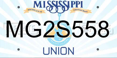 MG2S558 Mississippi License Plate