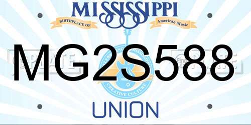 MG2S588 Mississippi License Plate