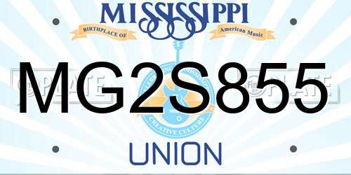 MG2S855 Mississippi License Plate