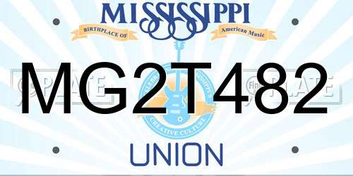 MG2T482 Mississippi License Plate