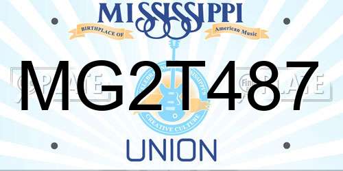 MG2T487 Mississippi License Plate