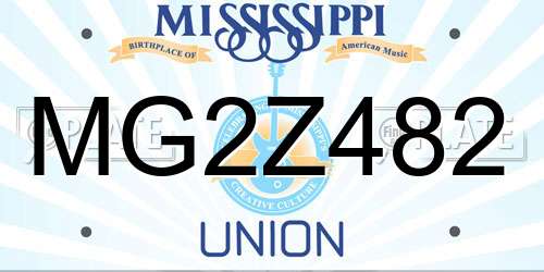 MG2Z482 Mississippi License Plate