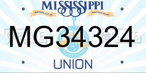 MG34324 Mississippi License Plate