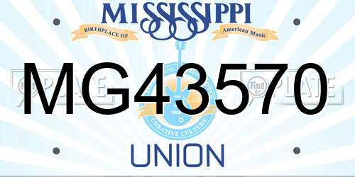 MG43570 Mississippi License Plate