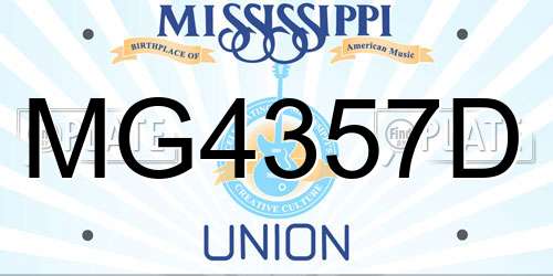 MG4357D Mississippi License Plate