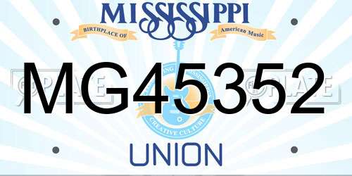 MG45352 Mississippi License Plate