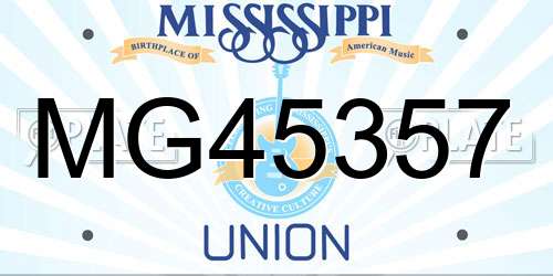 MG45357 Mississippi License Plate