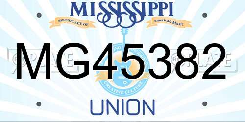 MG45382 Mississippi License Plate