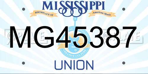 MG45387 Mississippi License Plate