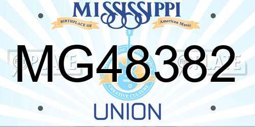 MG48382 Mississippi License Plate