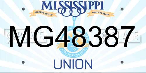 MG48387 Mississippi License Plate