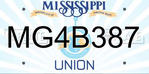 MG4B387 Mississippi License Plate