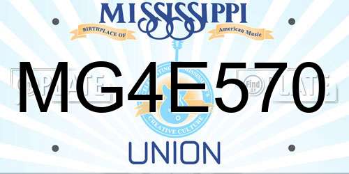 MG4E570 Mississippi License Plate
