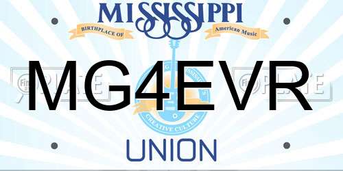 MG4EVR Mississippi License Plate