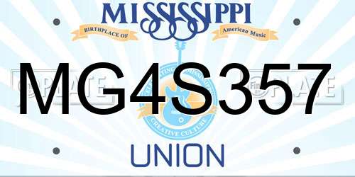 MG4S357 Mississippi License Plate