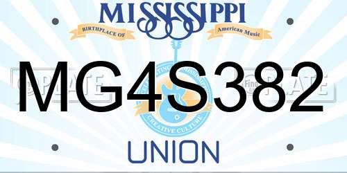 MG4S382 Mississippi License Plate