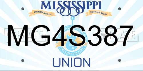 MG4S387 Mississippi License Plate