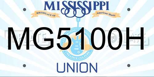 MG5100H Mississippi License Plate