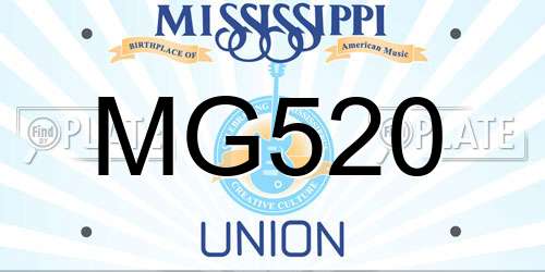 MG520 Mississippi License Plate