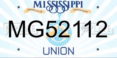 MG52112 Mississippi License Plate