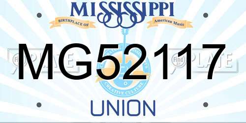 MG52117 Mississippi License Plate