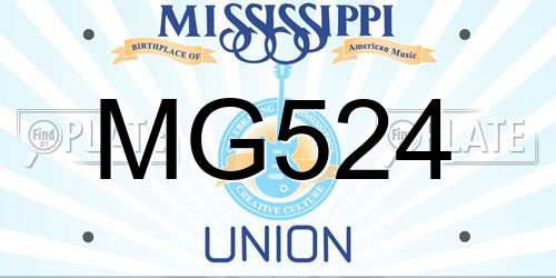 MG524 Mississippi License Plate