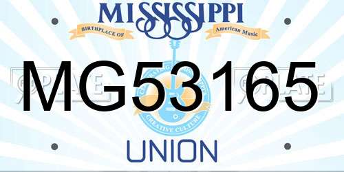 MG53165 Mississippi License Plate
