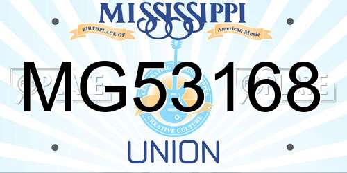 MG53168 Mississippi License Plate