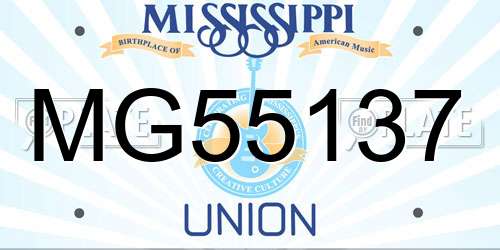 MG55137 Mississippi License Plate