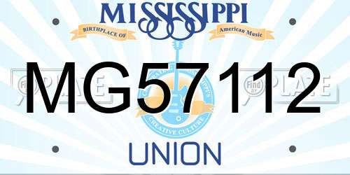 MG57112 Mississippi License Plate