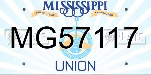 MG57117 Mississippi License Plate