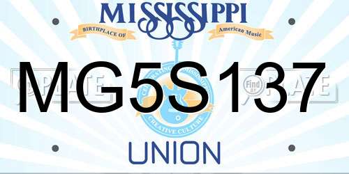 MG5S137 Mississippi License Plate