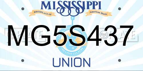 MG5S437 Mississippi License Plate