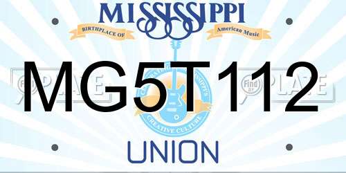 MG5T112 Mississippi License Plate